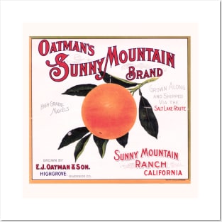 Oatman's Sunny Mountain Crate label, 1912 - 1937 Posters and Art